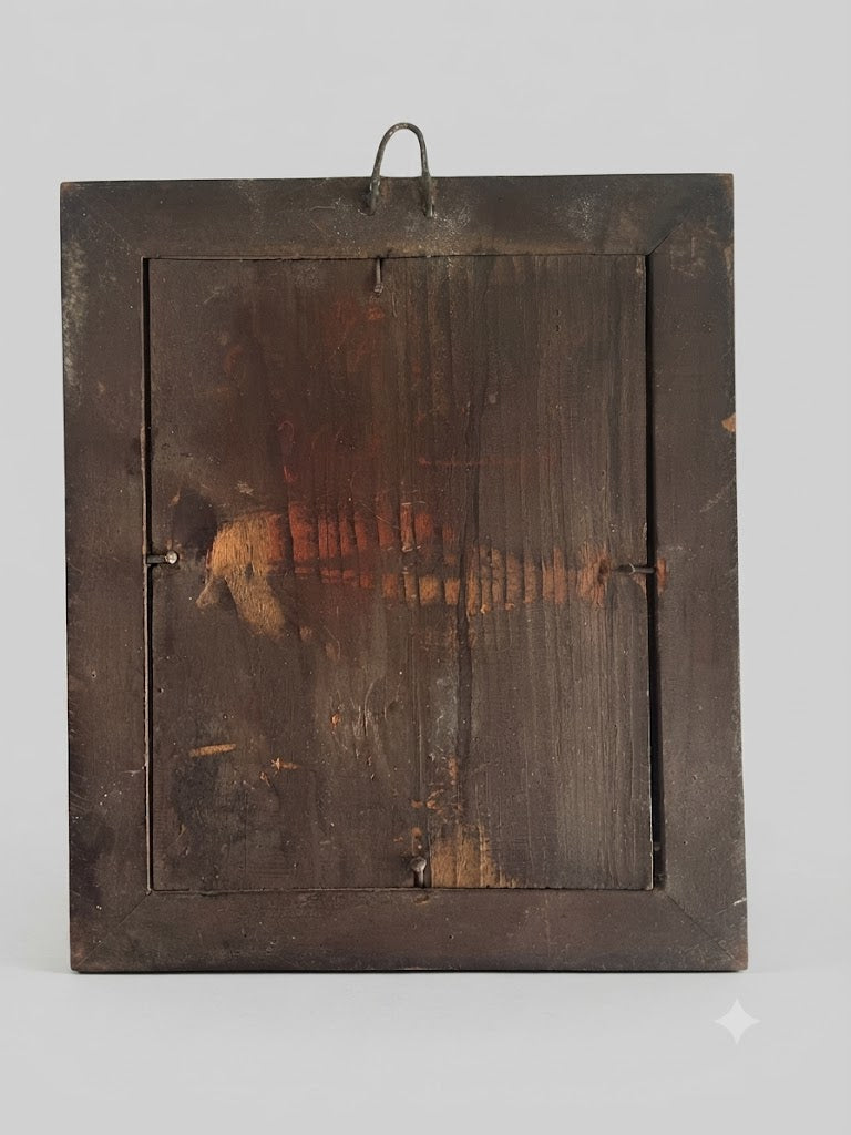 Spirituelles Meisterwerk: Antikes Votivbild mit dem Heiligen Antonius als Klosterarbeit (um 1800)