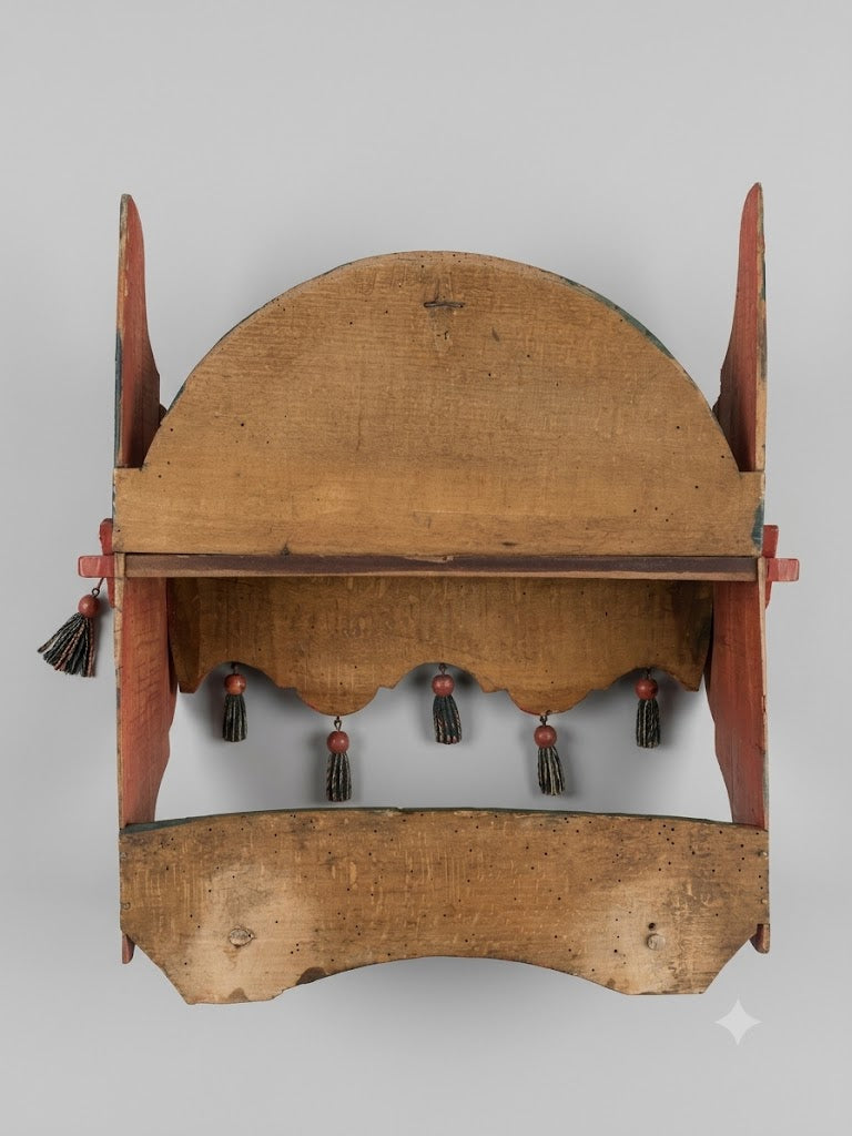 Seltener oberösterreichischer Löffelriemen – Geschnitzt & gefasst, bäuerliche Volkskunst um 1800