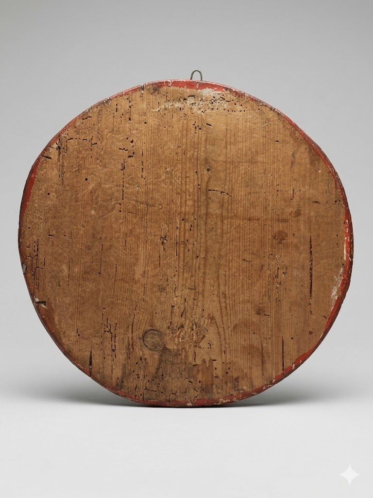 Rares Memento Mori Medaillon: Tafel der Vergänglichkeit – Bemalt und gefasst, Bayern um 1850