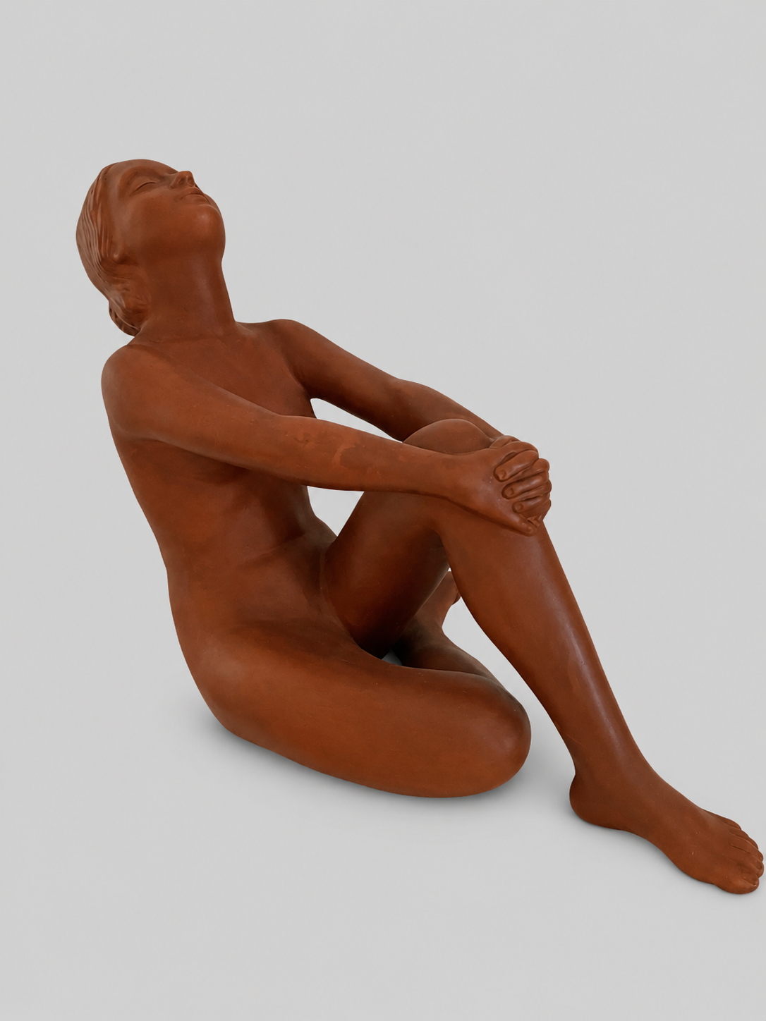 Seltene Goldscheider Terrakotta-Skulptur – Sitzender Frauenakt (Modell 8732)