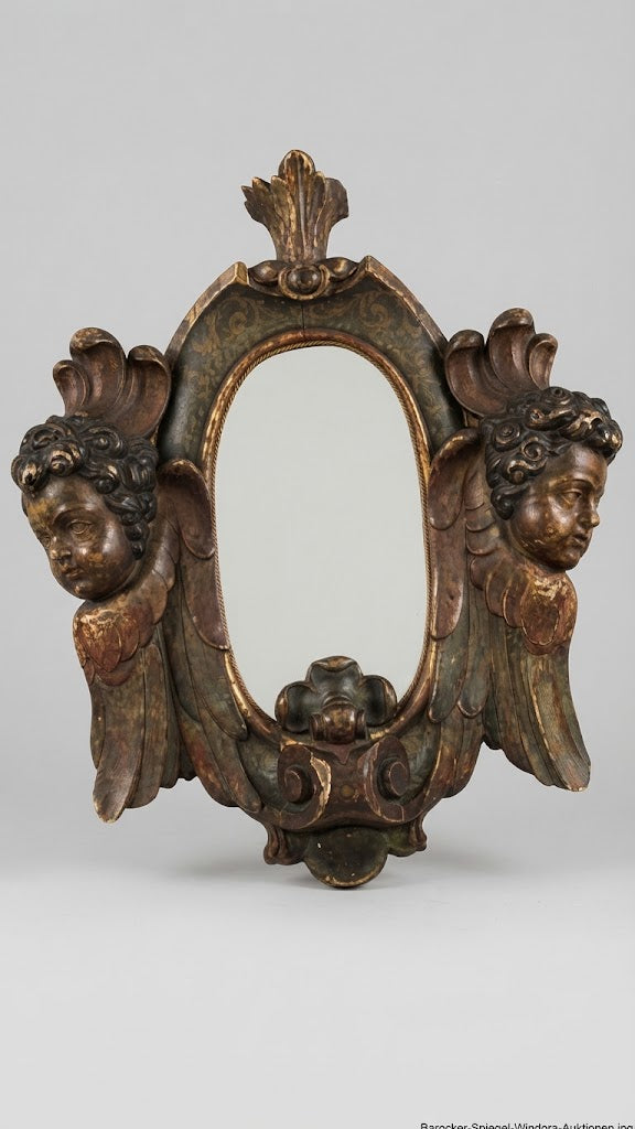 Prächtiger italienischer Barock-Wandspiegel mit Engelsköpfen und Putti (18. Jahrhundert)