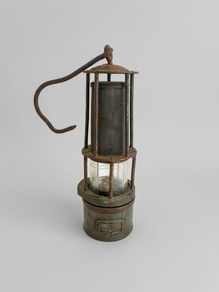 Antike Bergmannslampe / Wetterlampe (Davy-Sicherheitslampe) – Wohl Deutschland, um 1900