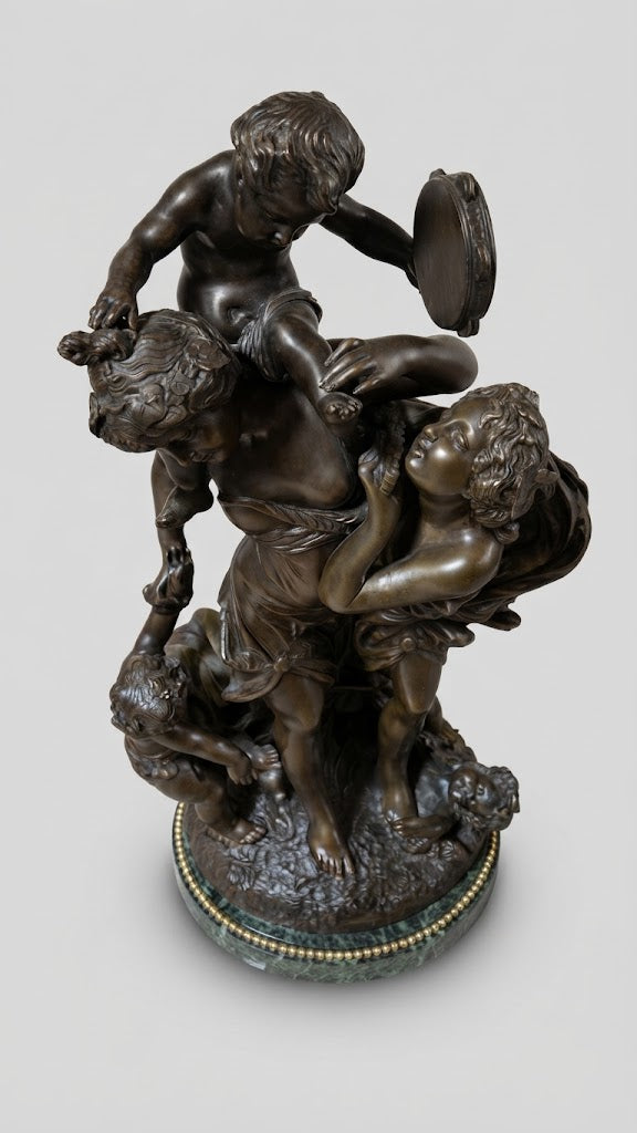 Französische Bronze-Figurengruppe im Stil von Clodion Frankreich, 19. Jahrhundert