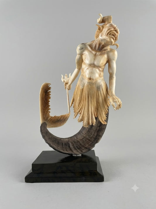 Meisterhafte Schnitzkunst: Mythologischer Capricornus (Meeresziege)