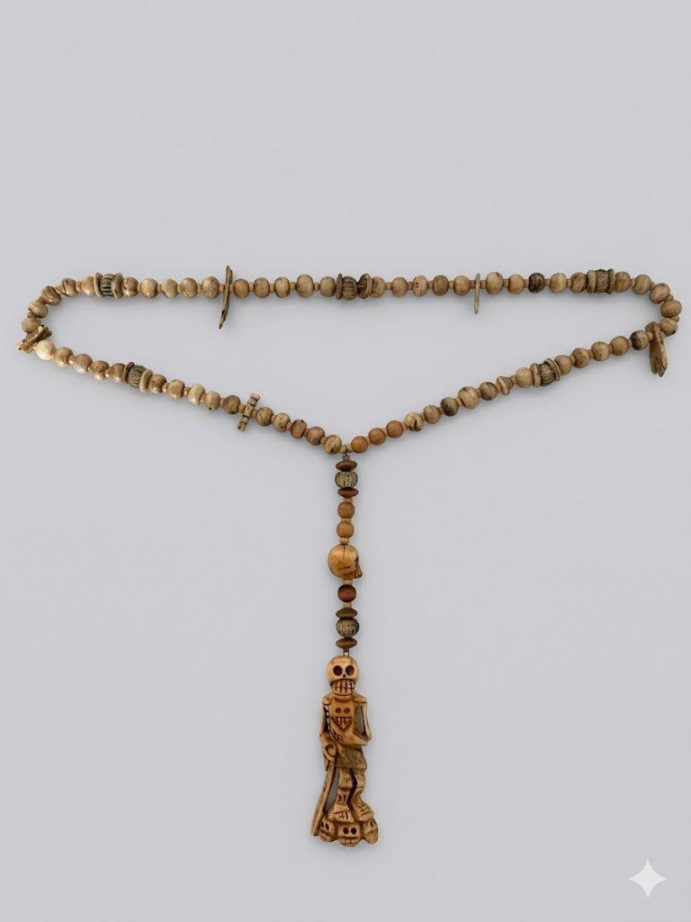 Rosenkranz mit Passionssymbolen &amp; Totenkopf (um 1900)