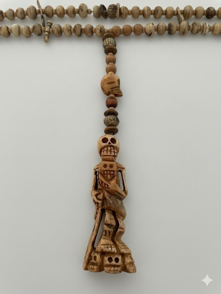 Rosenkranz mit Passionssymbolen &amp; Totenkopf (um 1900)