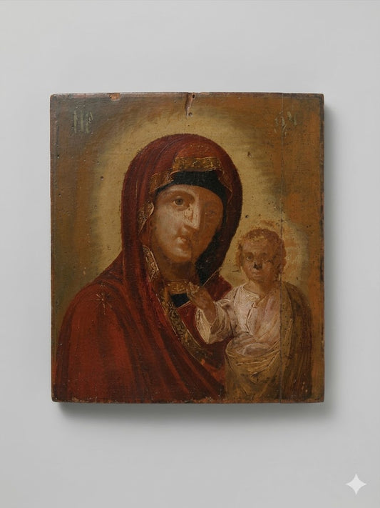 Maria mit Kind (Hodegetria) – Handgemalt auf Holz