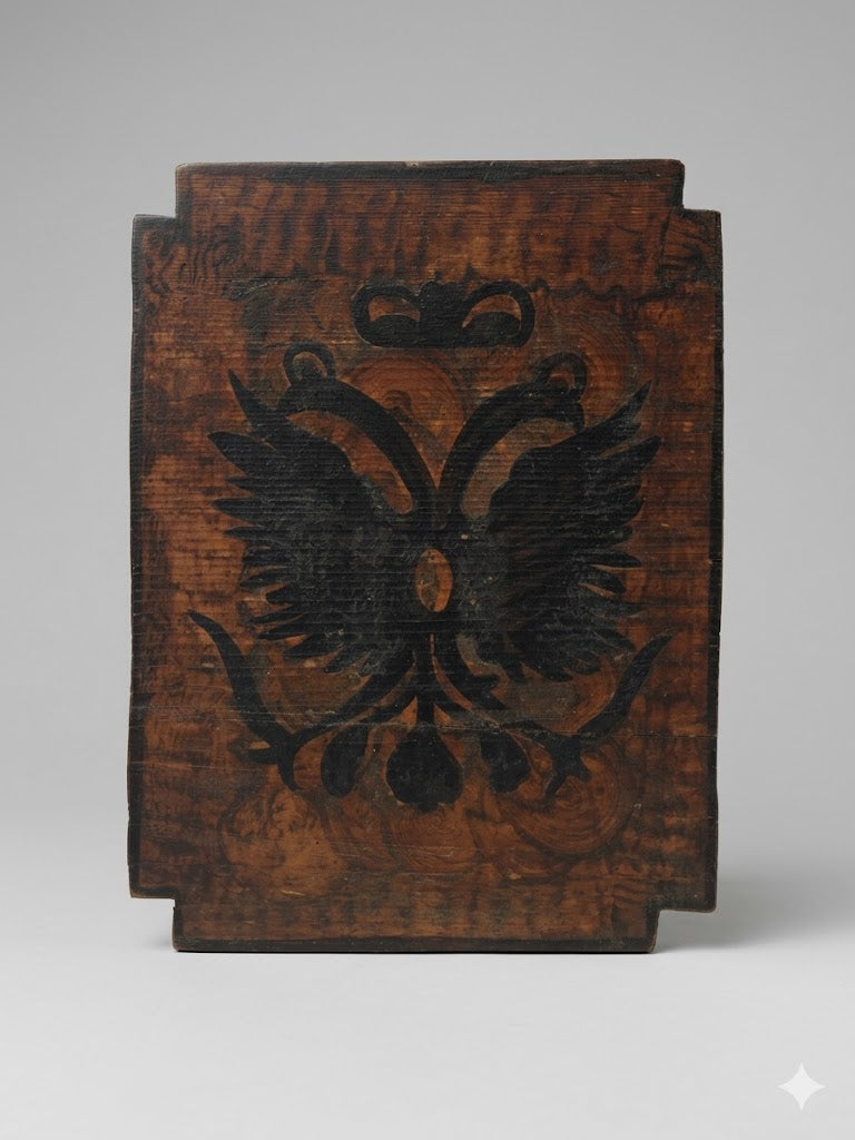 Historischer k.u.k. Doppeladler auf Holzplatte – Oesterreich-Ungarn um 1800