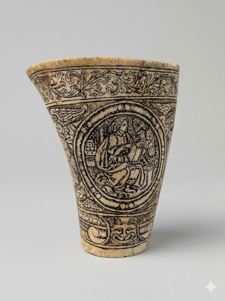 Museale Rarität um 1600: Lutherbecher aus Pferdeknochen