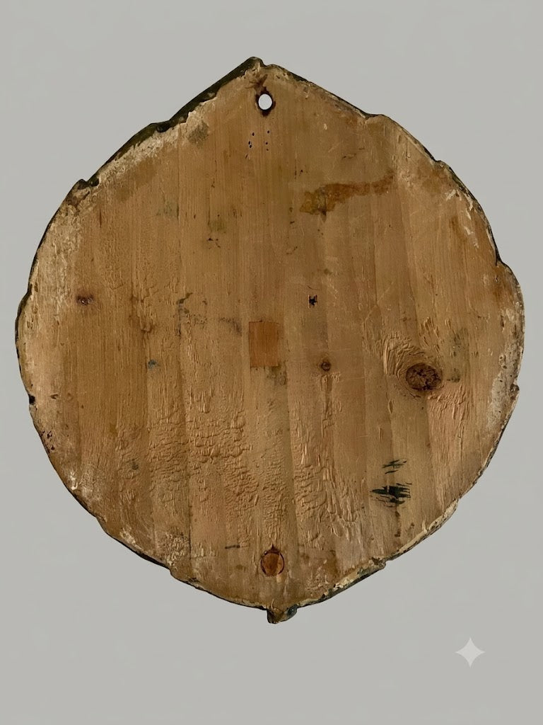 Außergewöhnliche barocke Totentafel mit geschnitztem Lorbeerkranz – Exakt datiert 1723