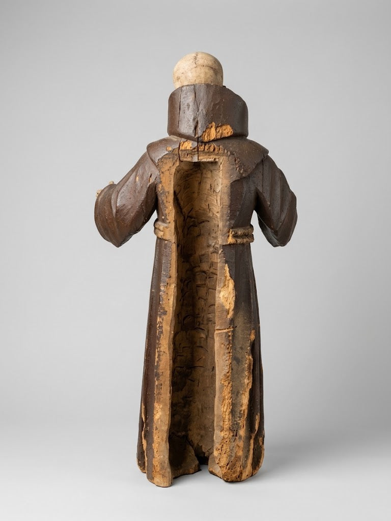 Memento-Mori-Skulptur „Der personifizierte Tod als Mönch“ – Um 1800
