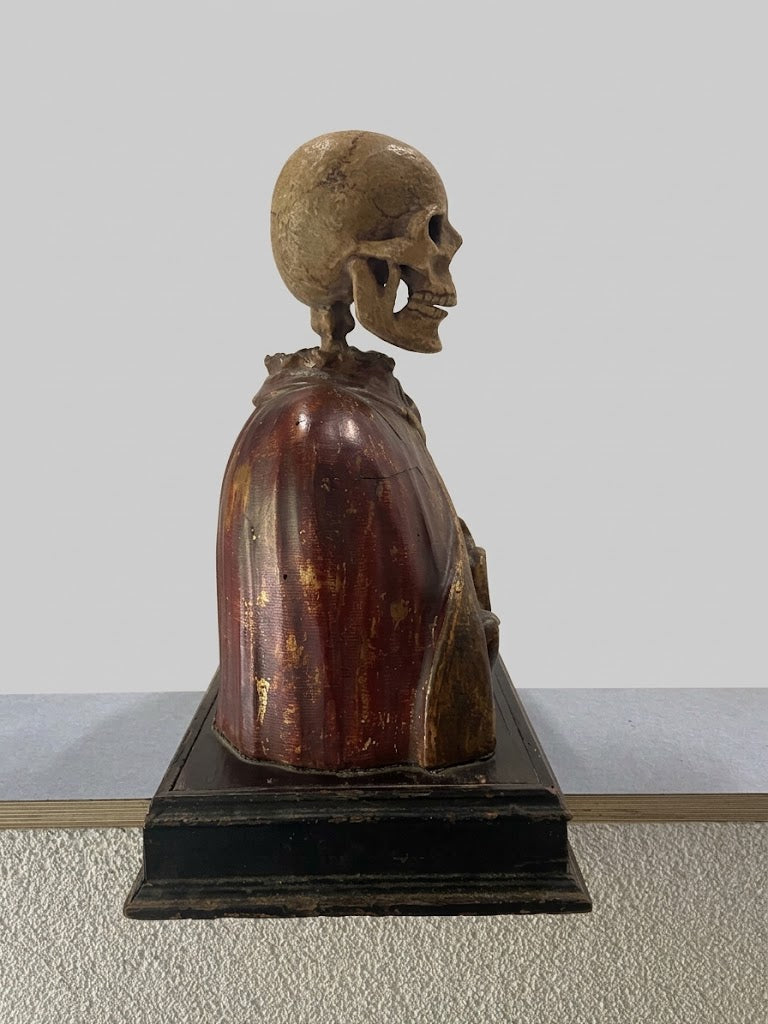 Memento-Mori-Büste eines Kriegers / Reliquienbüste – Italien, Holz geschnitzt & gefasst
