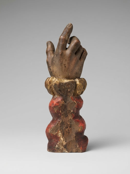 Barocke Reliquienhand – Geschnitzt und gefasst um 1800