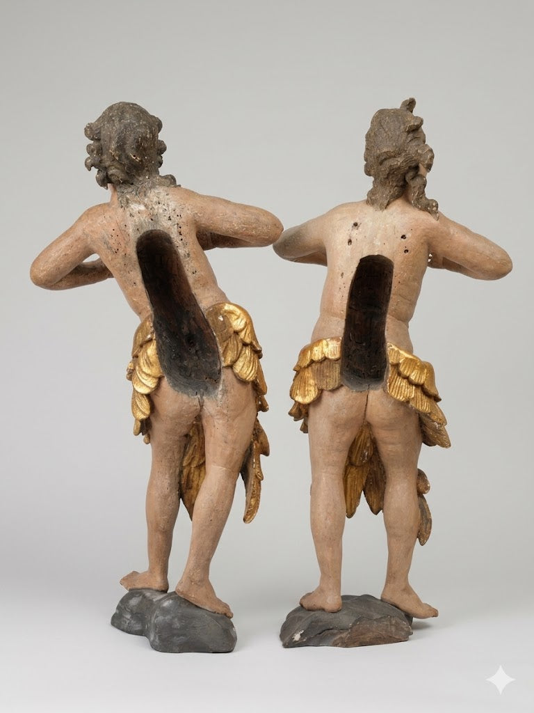 Bedeutendes Paar Barock-Engel – Wohl Umkreis Schwanthaler, Oberösterreich um 1800