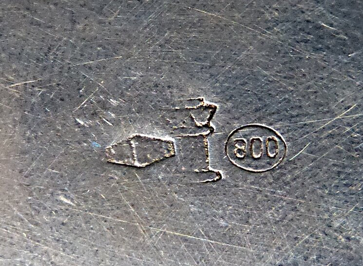 Prächtige italienische 800er Silber-Schatulle mit Achat-Besatz und Innenvergoldung