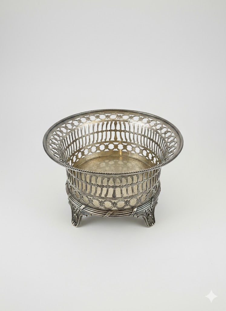Ovale Gitter- Silberschale (um 1880)