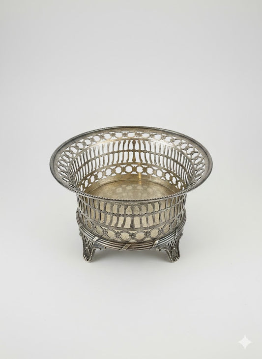 Ovale Gitter- Silberschale (um 1880)
