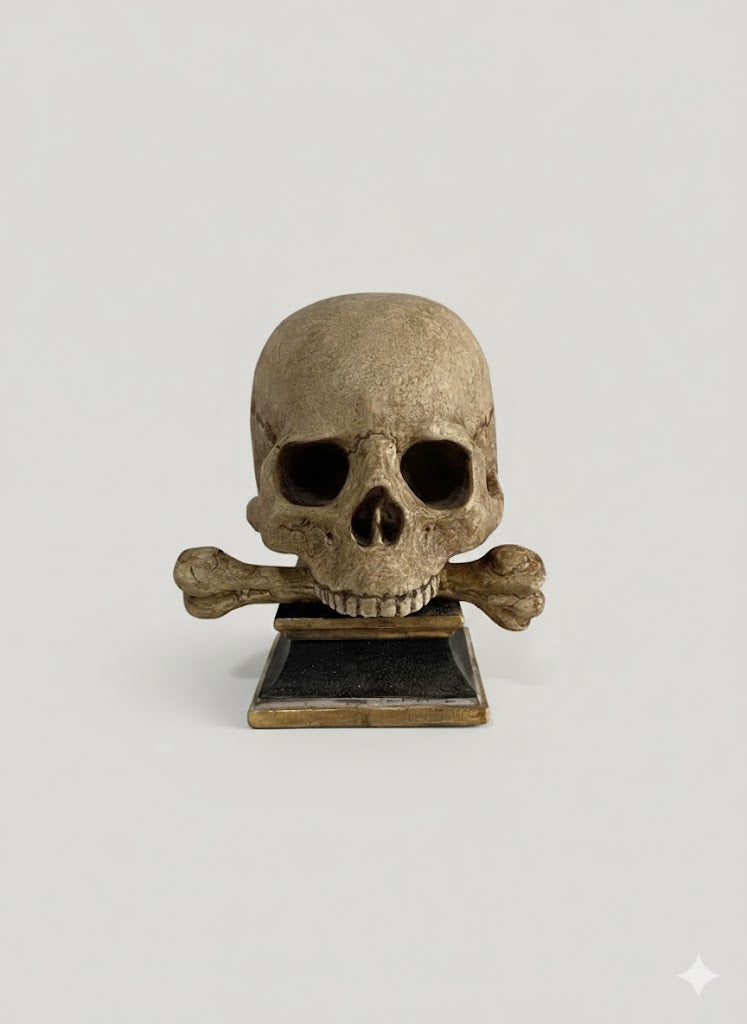 Seltener holzgeschnitzter Totenkopf (um 1900)