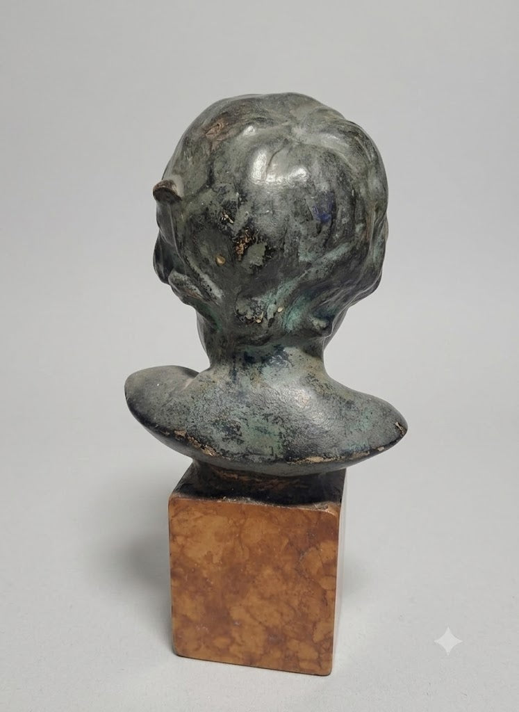 Seltene Künstler-Büste „Kinderkopf“ – Max Kremser (Graz), um 1929 auf Marmorsockel