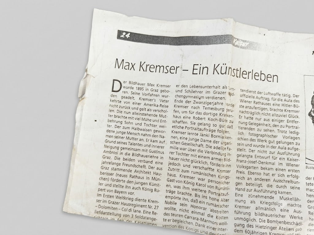 Seltene Künstler-Büste „Kinderkopf“ – Max Kremser (Graz), um 1929 auf Marmorsockel