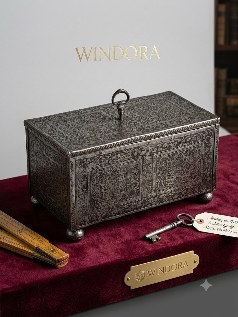 Museale Nürnberger Eisenkiste (Minikästchen) – um 1580
