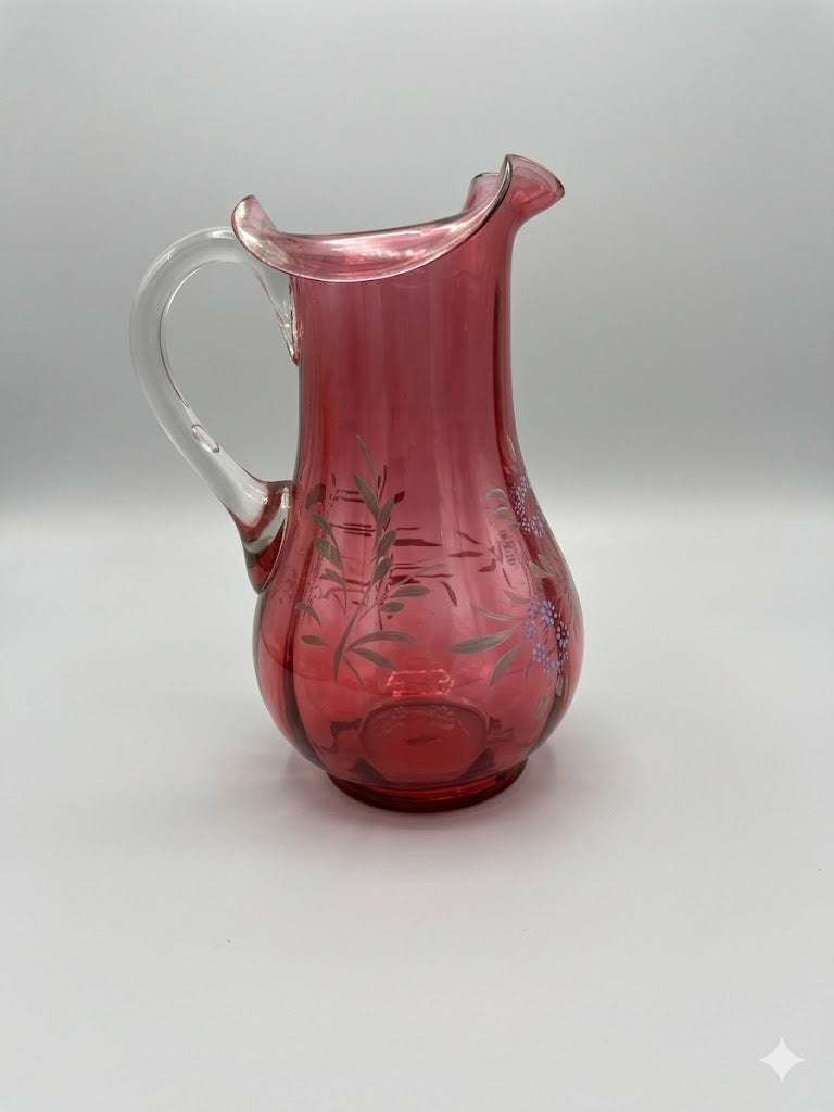Trinkkrug um 1880 mit filigranem Blumenmuster