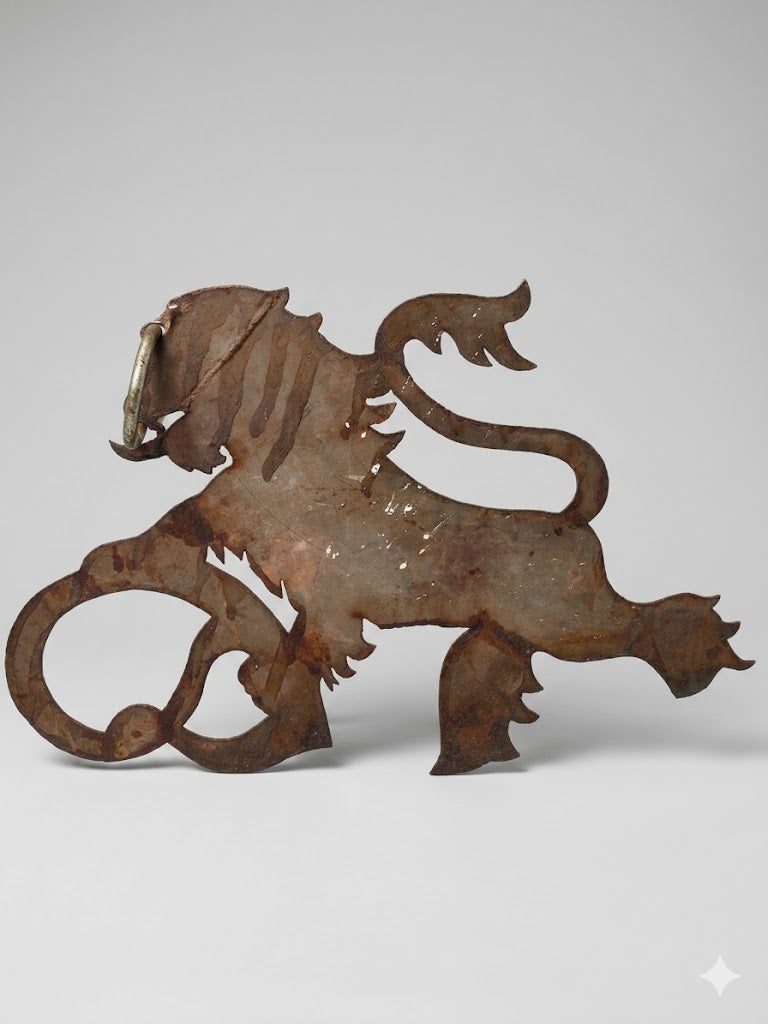 Historisches Bäcker-Zunftzeichen (Zunftausleger) – „Bayerischer Löwe mit Brezel“, um 1800