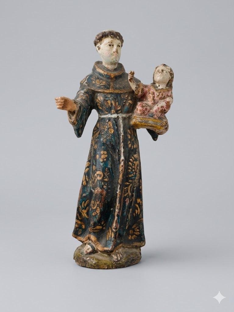 Sakrale Miniatur: Heiliger Antonius mit dem Jesuskind