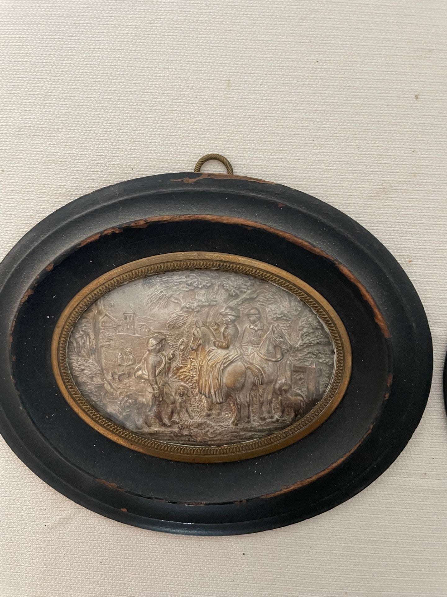 Paar versilberte Kupfer-Reliefs (um 1800)